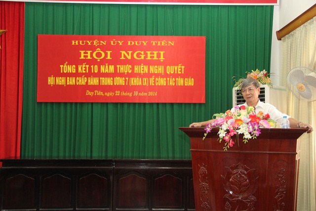 Đồng chí Nguyễn Đức Bình - TUV - Phó Trưởng ban Dân vận Tỉnh ủy phát biểu chỉ đạo
